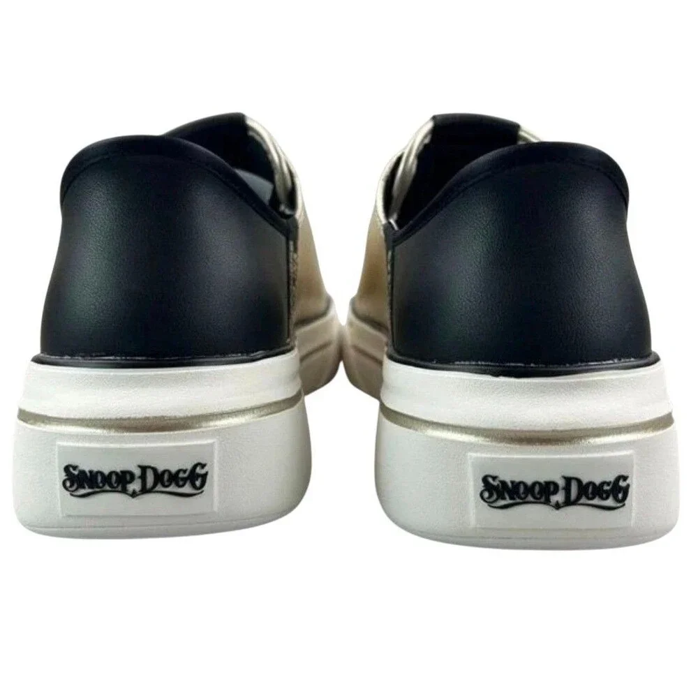 Skechers X Snoop One Low Dogg Slip-in Metallic Champagne Men's Sz  9 NWT